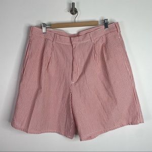 T Harris London Red Seersucker Shorts Size 38